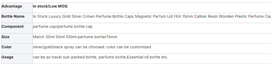 Cosmetic bottle caps electroplated zinc liquor-style perfume lid 6